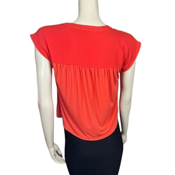 NWT Ann Taylor Orange V-Neck Top with Capped Sleeves Size XXSP - Picture 2 of 8